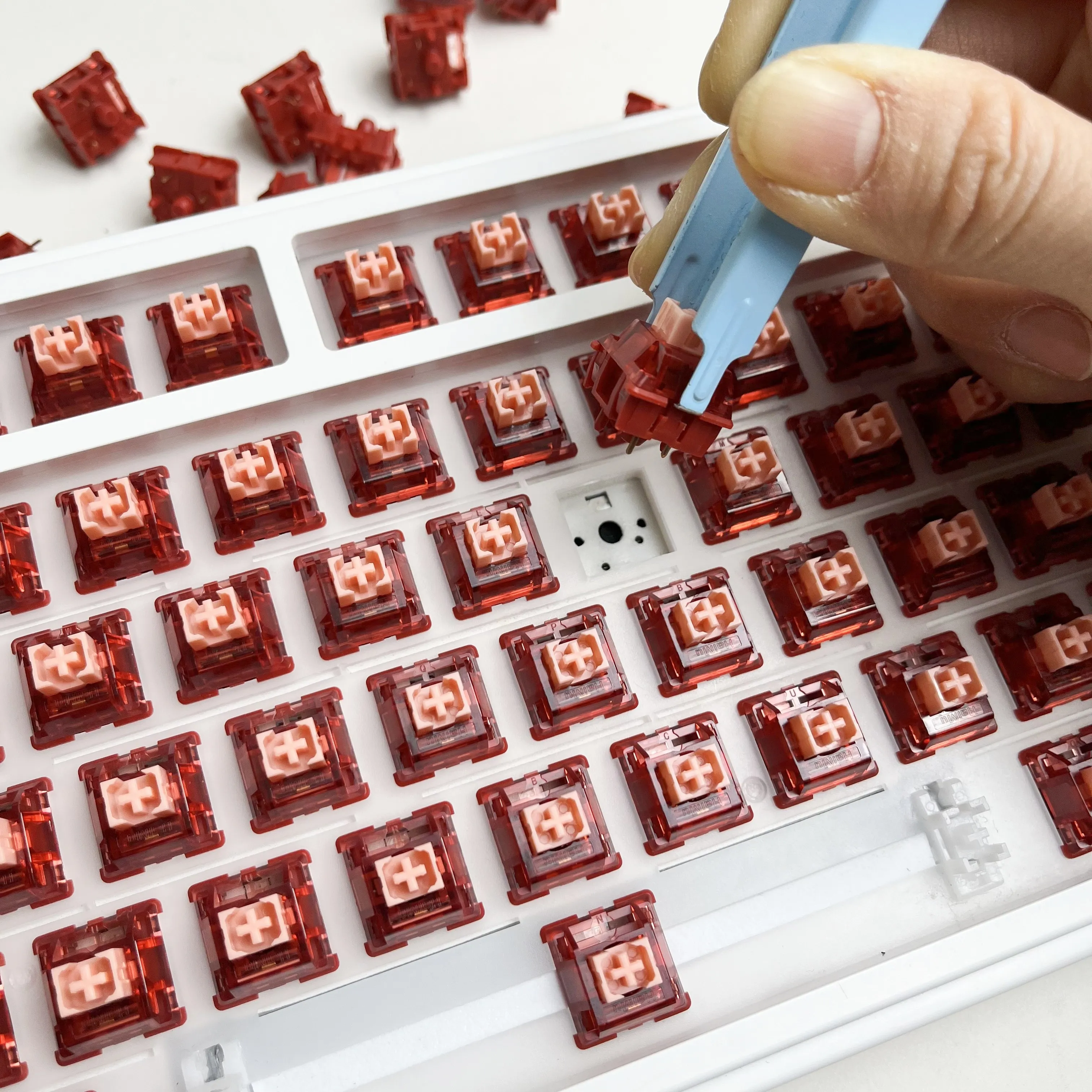 Haimu Heartbeat Silent Linear Switch 5pin Factory Prelubed Swappable for Gaming and Office Mechanical Keyboard 58g