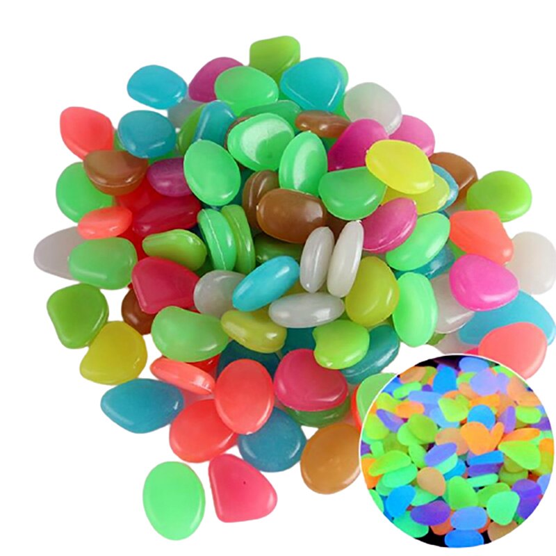 50Pcs Luminous Stone Rock Glow In The Dark Decorative Stones for Garden Outdoor Yard Lawn Aquarium Decor Luminous Pebbles