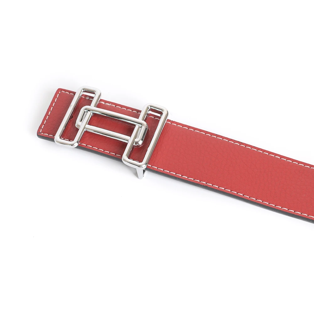 Luxe Pin Gesp Riem Heren Koeienhuid Vrouwen Echt Echt Leren Jurk Riem Voor Jeans Tailleband Blauw