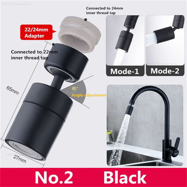 360 ° rotatable kitchen faucet spray head filter sink splashproof adapter 2 mode adjustable kitchen sink faucet aerator