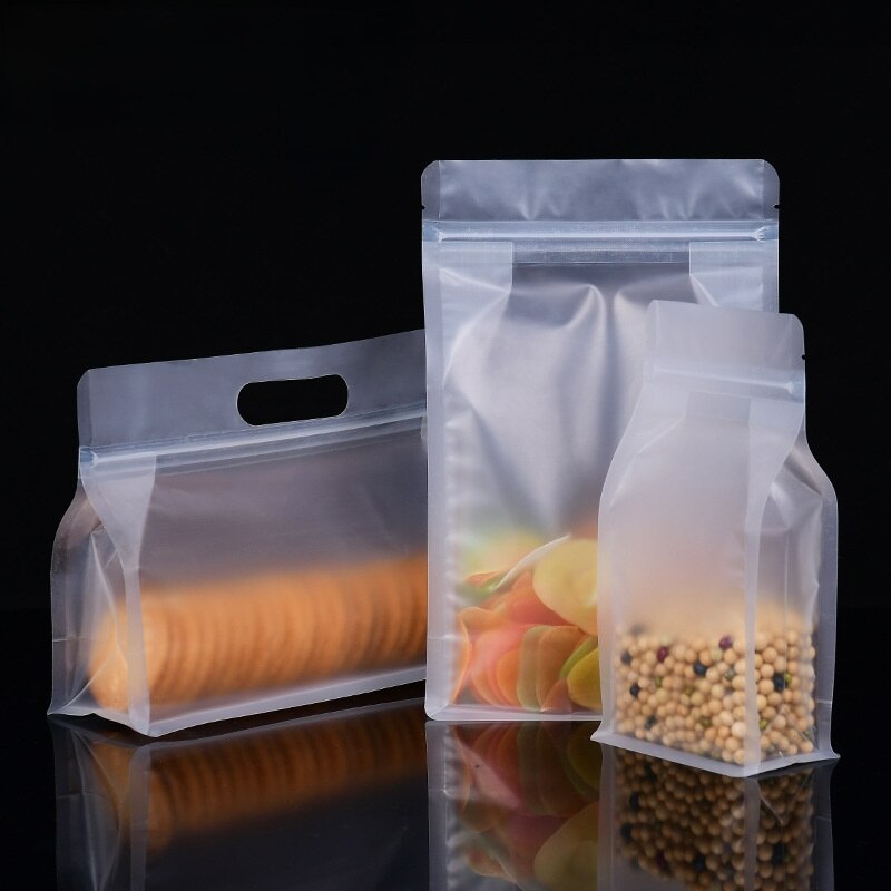 Thick Frosted Transparent Self-supporting Packaging Bag Candy Flower Tea Rice Ziplock Cat Food Fish Bait Eight-side Sealing Bag