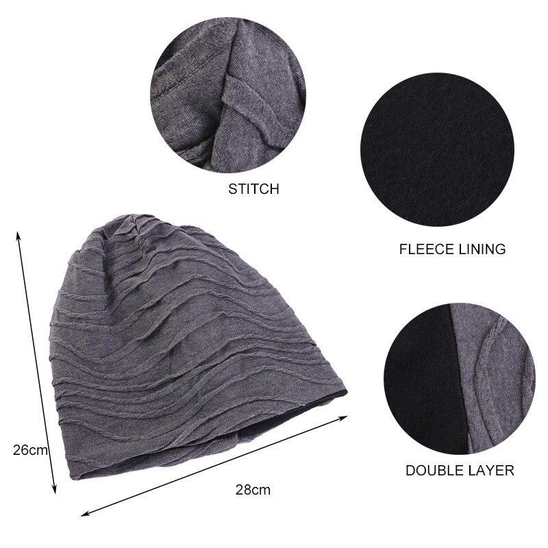 Kvinnor man bomull veck enfärgade mössor chemo keps håravfall stretch turban vinter höst hatt för dam tunn mössa hip hop keps