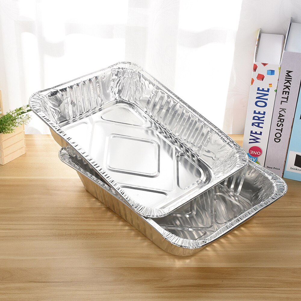 Barbecue Tin Carton Thickened Large Capacity Packing Box Disposable Meal Box Food Dessert Tin Carton Without Lids
