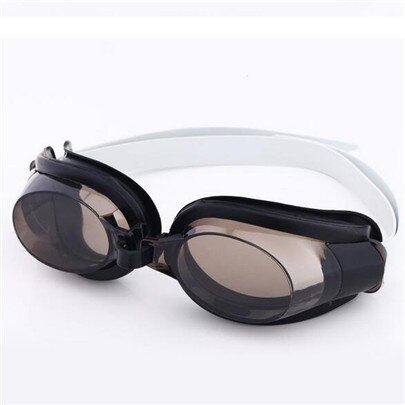 Svømmebriller mænd kvinder svømmer briller svømmebriller justerbare anti-tåge beskyttelsesbriller vandtæt: Q107 sorte