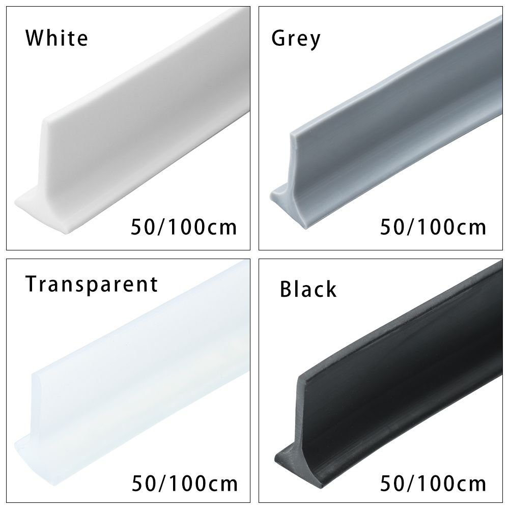 Multi-size Color Silicone Bathroom Water Retaining Strip Washing Machine Basin Stove Dry and Wet Separation Shower Dam Barrier