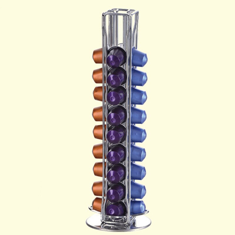 40 Cups Nespresso Coffee Pods Holder Rotating Rack Coffee Capsule Stand Dolce Gusto Capsules Storage Shelve Organization Holder: Style 2