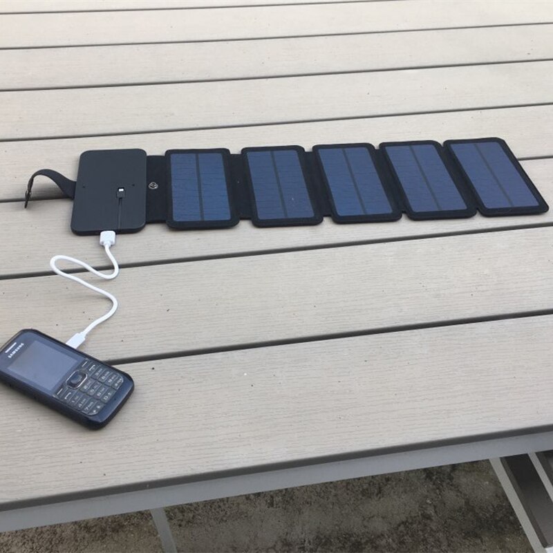 Polycrystalline SunPower Folding 7W Solar Cells Panel 6V 2.1A USB Output Devices Portable Fast Charger for Smartphones