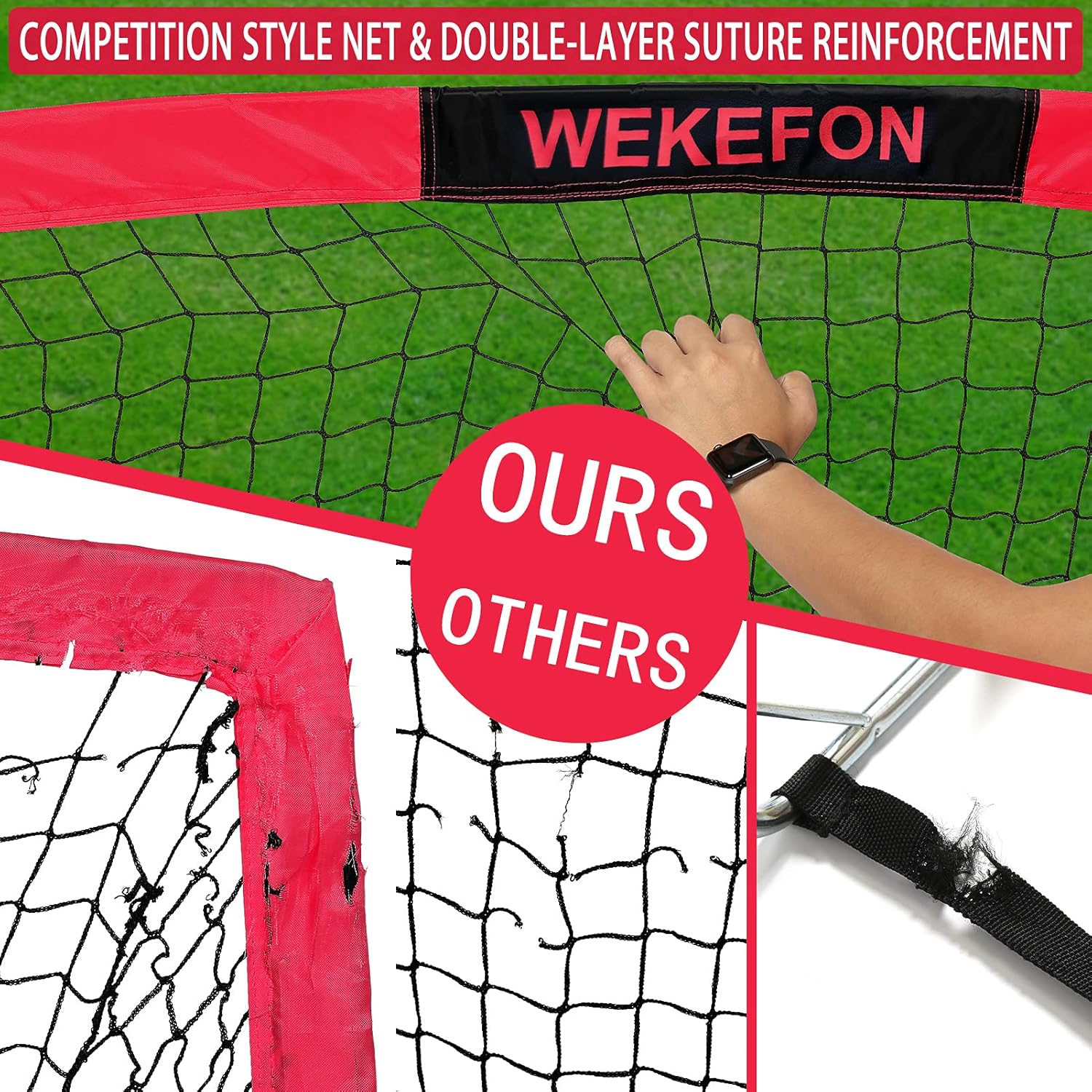 Goal de football pliable 5' x 3,1', filet de cible de football pour enfants et adultes, pour aire de jeux, arrière-cour, entraînement intérieur et extérieur