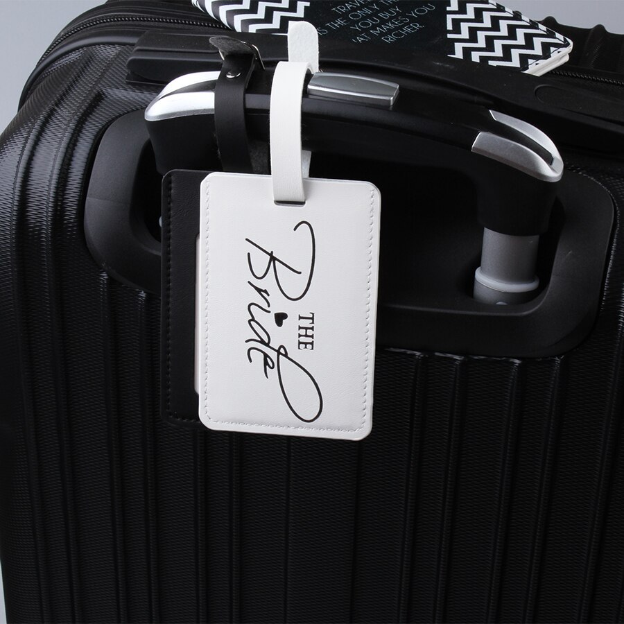 Bride & Groom Luggage Tags Honeymoon Travel Suitcase Embroidery Bag Travel Accessories Name ID Address Wedding Luggage Label