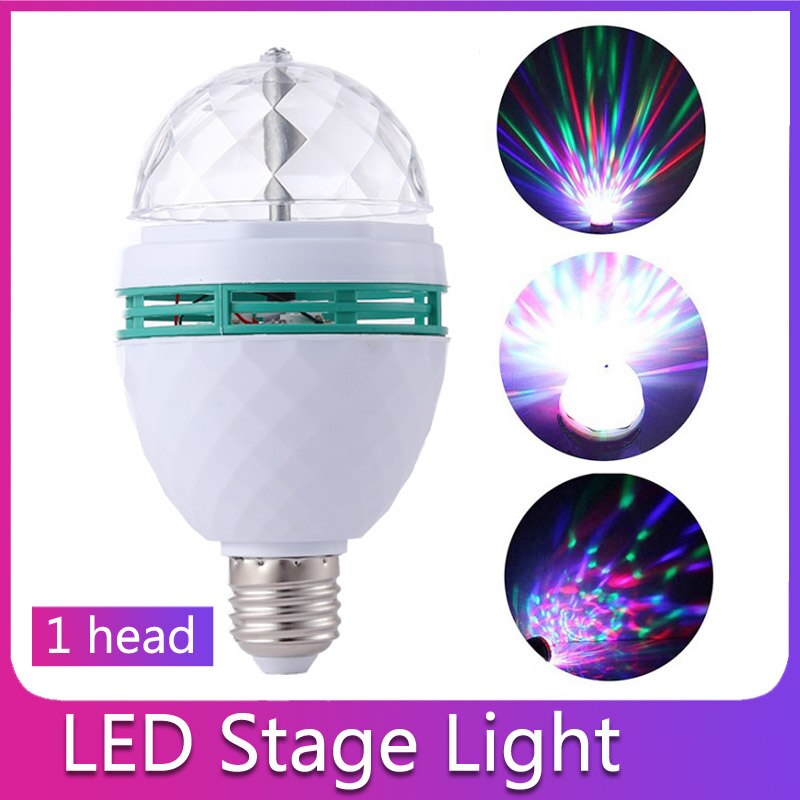 Bombilla LED RGB E27, colorida, giratoria, luz brillante para fiestas, lámpara de discoteca para niños, iluminación para juegos, lámparas de techo atmosféricas