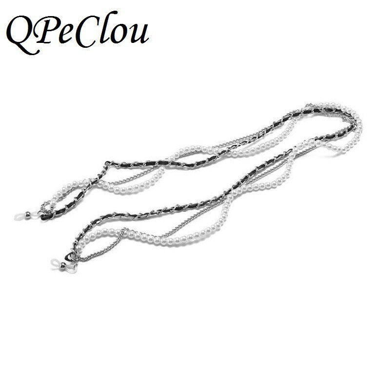 QPeClou de lujo perlas cadena gafas para mujeres de gafas de sol de Metal de la cadena