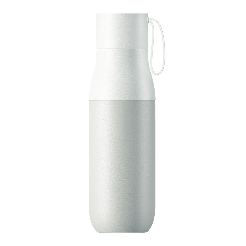Bouteille Thermos en acier inoxydable de 400ml, Rechargeable par USB, avec affichage de la température, flacon à café sous vide, bouteille d&#39;eau, high-tech: White