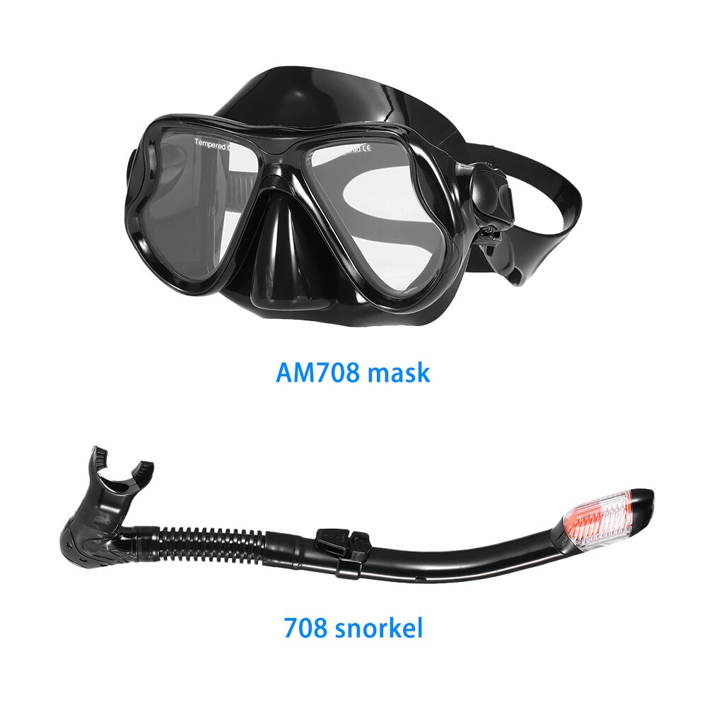Voksne dykkermaske dykkermaske undervanns snorkelsett anti-tåke snorkelbriller svømmemaske glass menn kvinner dykkebriller
