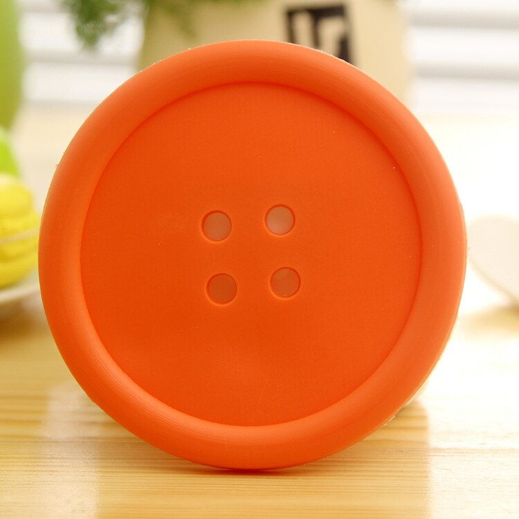 1 Pcs Knoppen Cup Pad Servies Siliconen Cup Pad Coaster Placemats Cup Mat Eettafel Koffie Hittebestendige Keuken Tool: orange