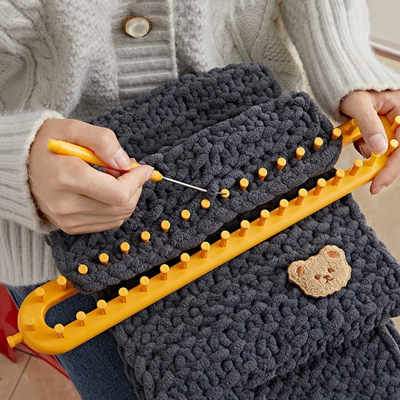 1 Juego de bufanda tejida rectangular DIY, telar de tejer hecho a mano, bufanda, suéter, sombrero, chal, costura, herramienta de tejido artesanal hecho a mano