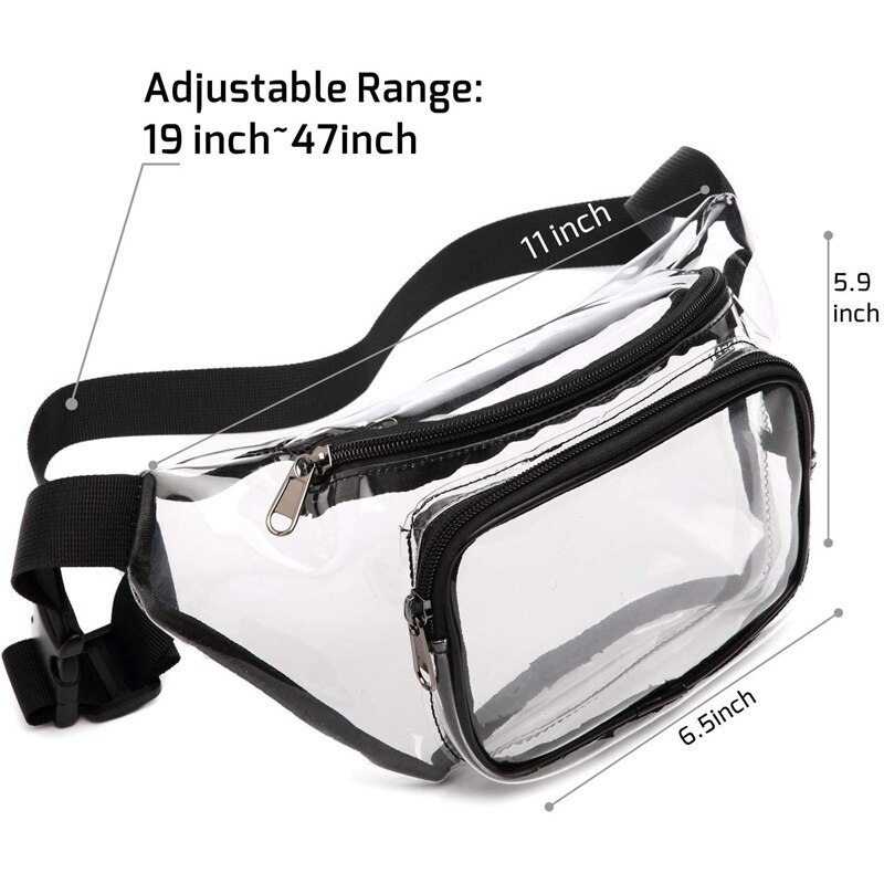 Simple Transparent Waist Bags Waterproof Cute Waist Adjustable Bag for Women Men, Travel, Beach,,Concerts Bag