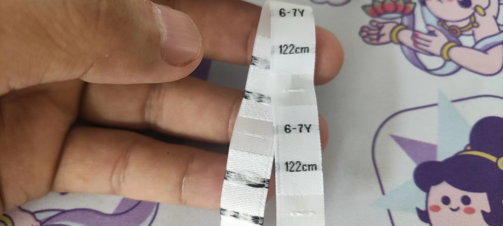 50 stks Geweven maat label doek maten labels 2-3Y 3-4Y 4-5Y 5-6Y 6-7Y 7-8Y 8-9Y 9-10Y Wit damast polyester Kleding Label: Antique Zinc