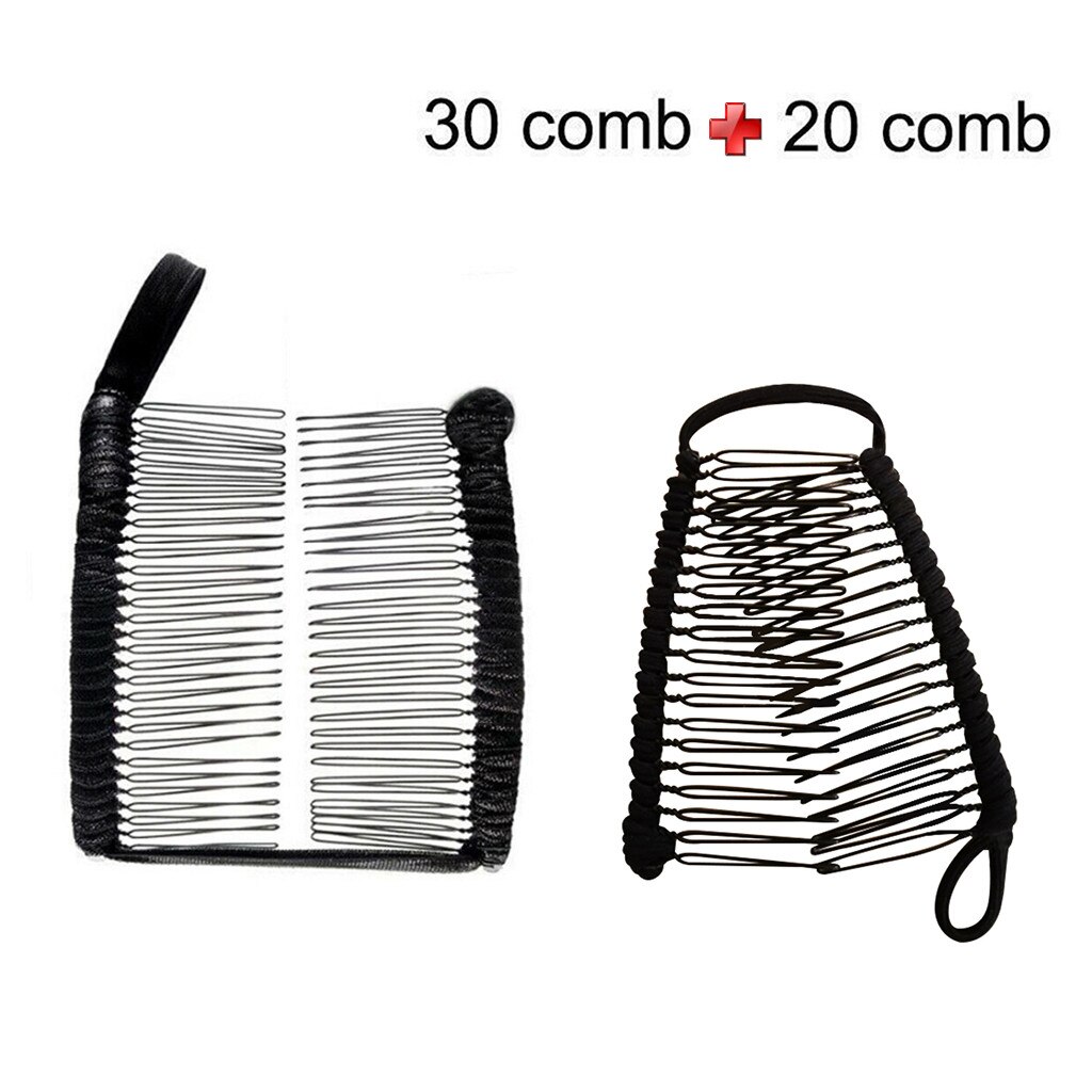 20 + 30 peigne pince à cheveux femmes Vintage pince à cheveux de noël accessoire de cheveux extensible banane peigne outils de maquillage GK1122: BK