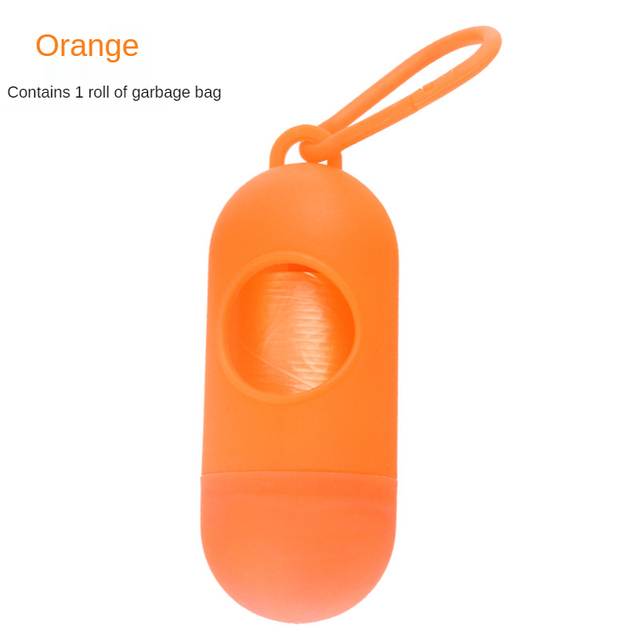 Distributeur de sacs à ordures pour chiens, porte-sac à ordures pour animaux de compagnie, fournitures pour chiens, collecteur de merde, sac de nettoyage pour chiots et chats: Orange