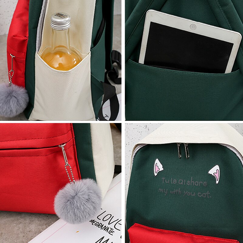 Lindas Mochilas escolares de colores mezclados para adolescentes, chicas, Mochilas para niños, bolsa de viaje, 4 unidades, Mochilas escolares de