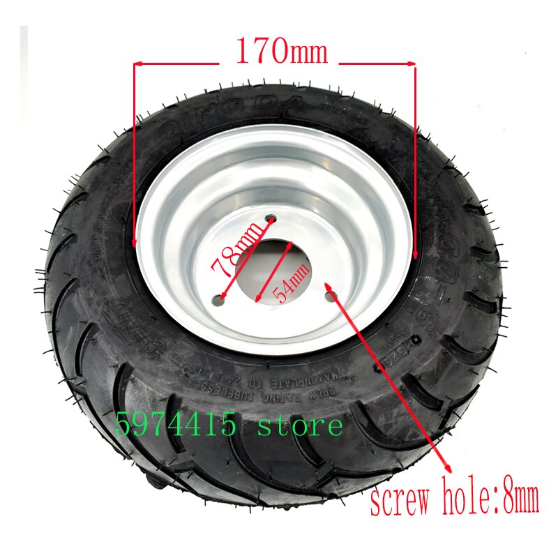 13X5.00-6 Inch Tubeless Tire With Steel Rim Fit For Fuel Electric 4 Racing Wheels Buggy Karting Beach Car ATV QUAD Go kart Parts