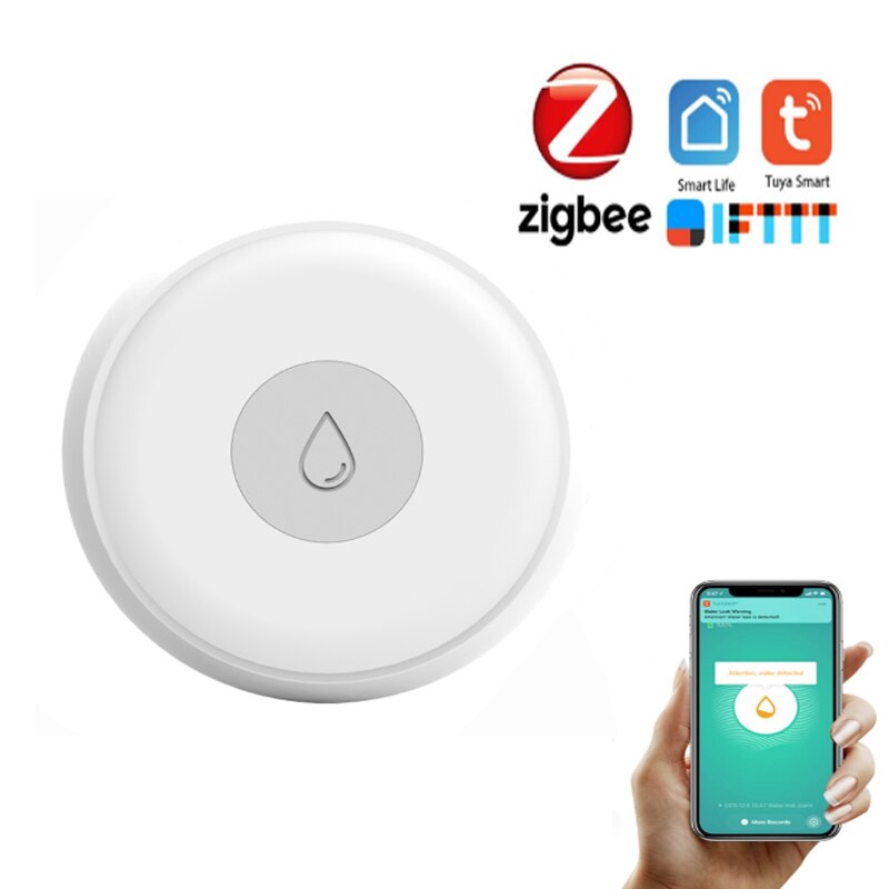 Smart Home Water Leak Sensor Wireless Flooding Detector Water Leakage Detection Alert Water Level Overflow Alarm Tuya App Contro