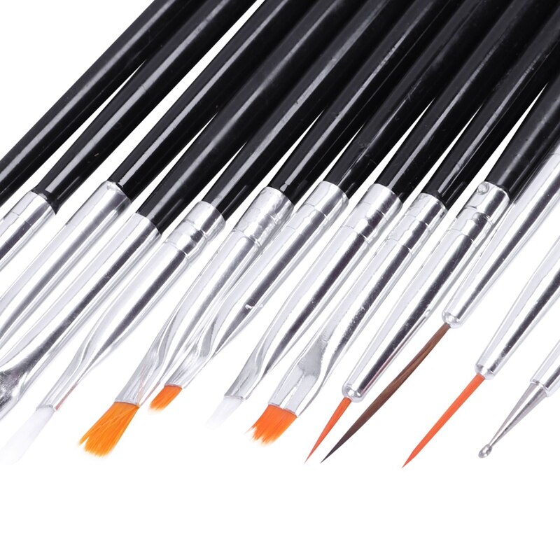 Nail Brush Art Penselen Set 20 Stuks Diy Nail Puntjes Gereedschap Professionele Nail Art Schilderen Pen Nail Borstels