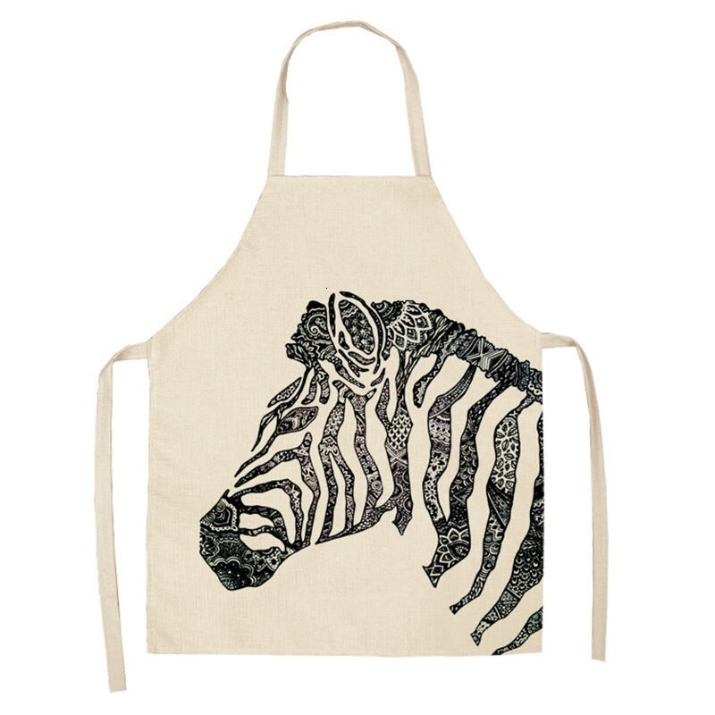 1 stuk uil hert dier keuken chef schort voor volwassenen katoenen linnen slabbetjes huishoudelijke schoonmaak schort thuis koken schorten 53*65cm: 2wq- wql 0079-11