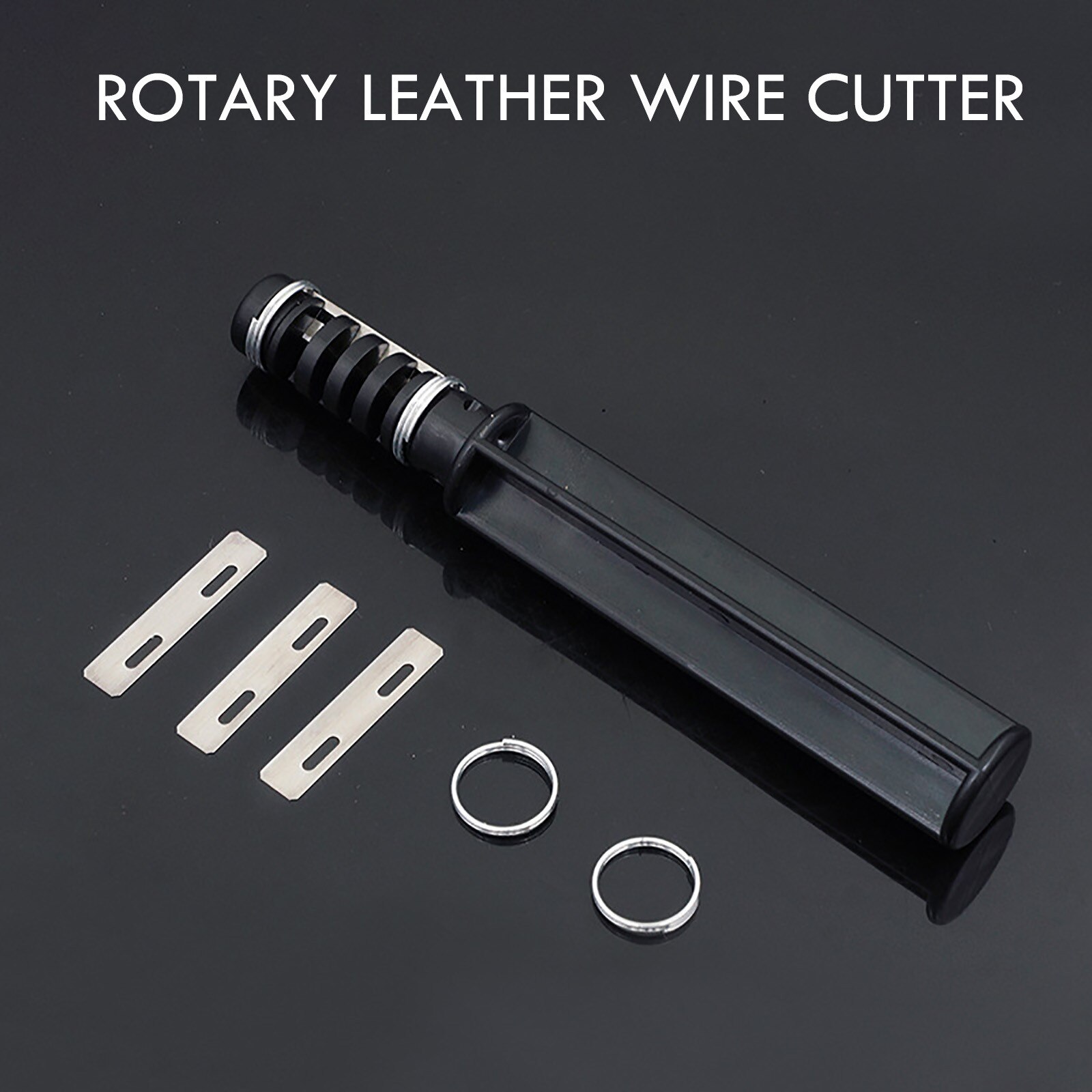 25# Rotary Cutting Wire Cutter Leather Cord Knife Leather Craft Lacing Lace Cord Maker Strip Cutter Tool with 3 Blades