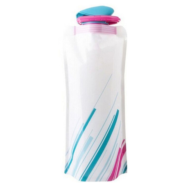 Opvouwbare Zacht Water Zak 700Ml Herbruikbare Draagbare Ultra-Licht Outdoor Sport Wandelen Camping Vervoer Water Zakken: White