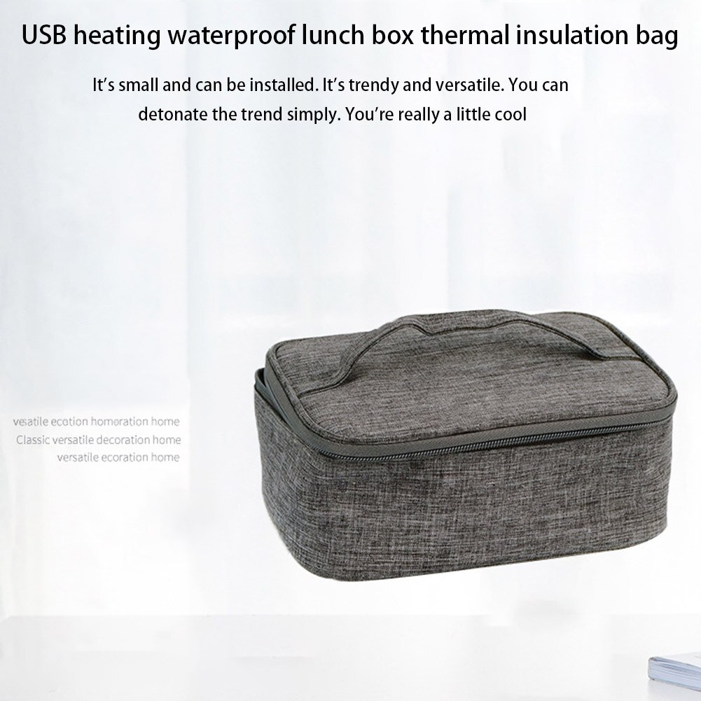USB Electric Heating Bag Waterproof 12V Car Travel Camping Electric Lunch Box Food Warmer Heater Container Packet Thermal Bag