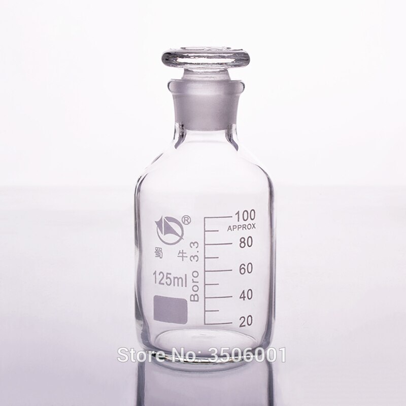 Reagensfles, Smalle Hals Met Standaard Grond Glazen Stop, Clear,Boro. 3.3 Glas, Capaciteit 60 Ml, Monsterflesjes