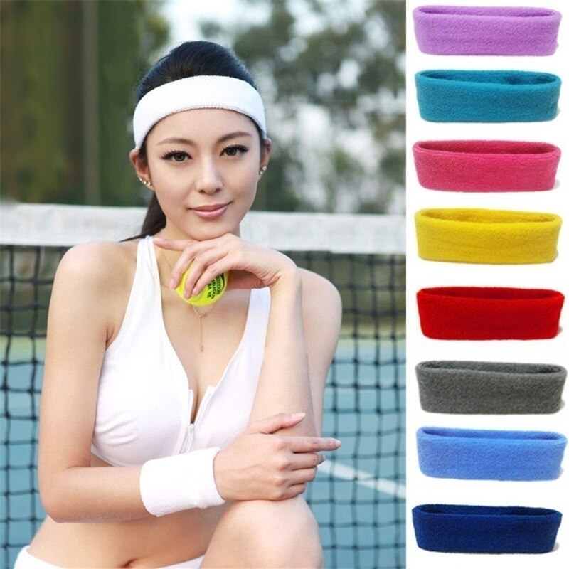 Katoen Sport Hoofdband Zweetband Voor Mannen Vrouwen Unisex Yoga Haarband Gym Stretch Head Bands Sterke Elastische Fitness Basketbal Band