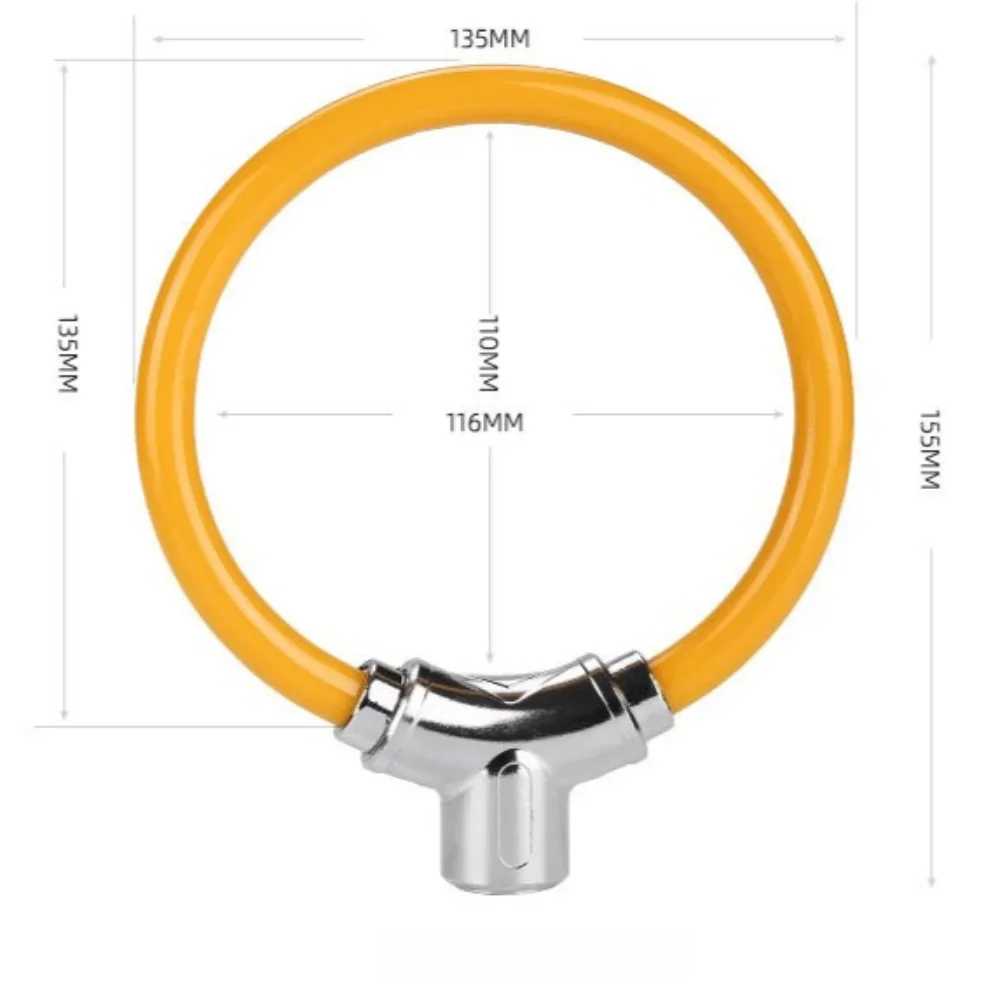 Bike Lock Thick Steel Cable & Alloy Ring Cut-Resistant Waterproof for Mountain/Road/E-Bikes Bicycle Accessories Sports cycling