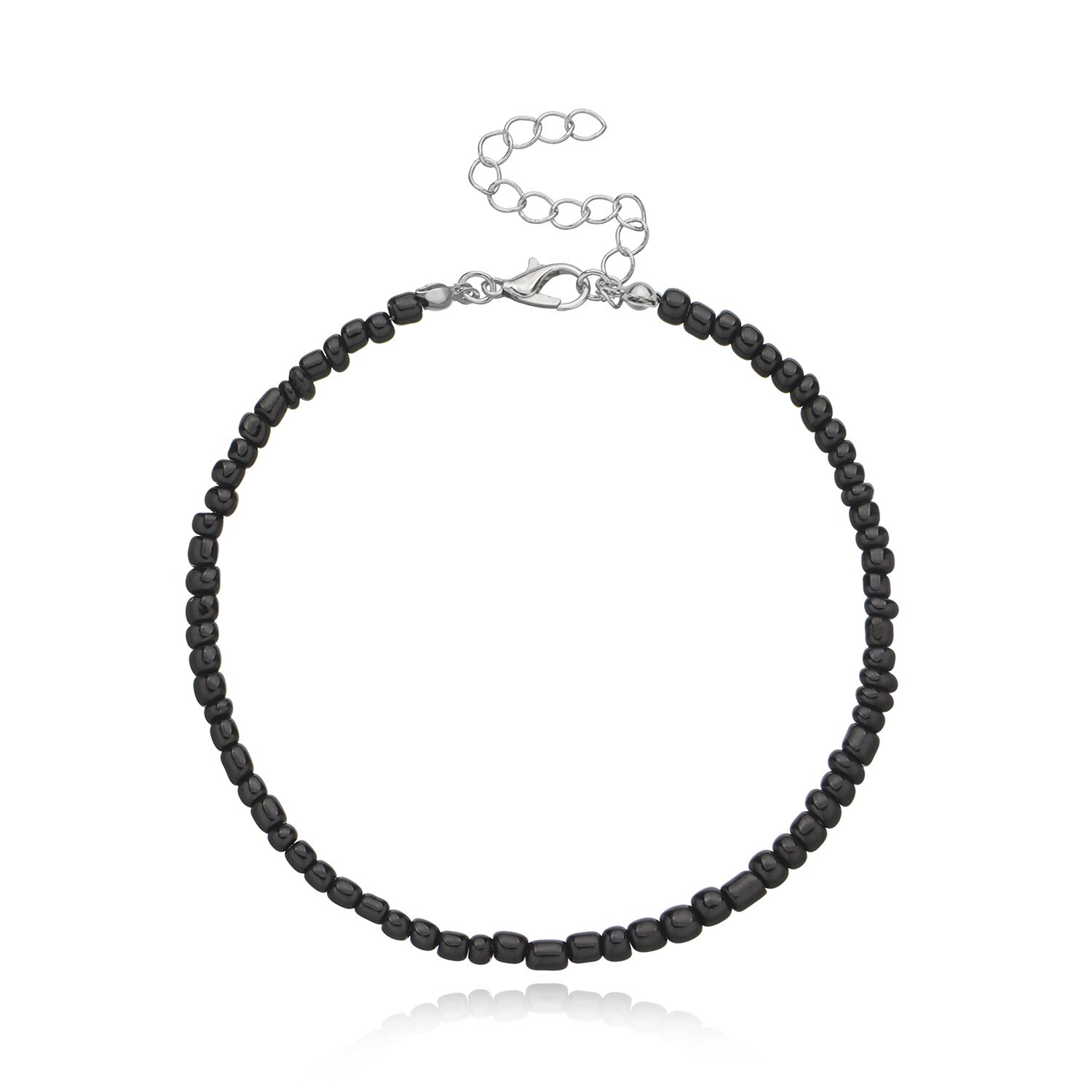 Tobillera Bohemia con cuentas de arroz para mujer, pulsera de tobillo hecha a mano, cadena de cuentas en el pie, joyería de verano: 5