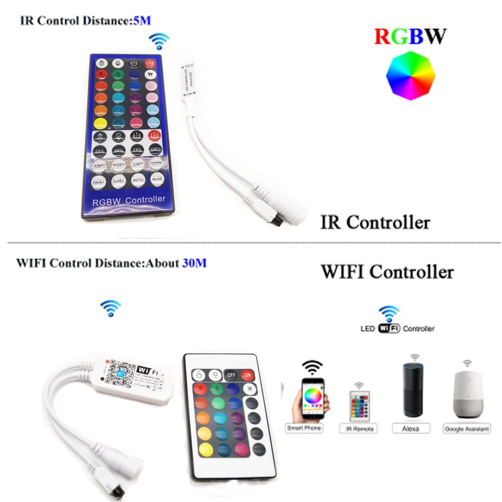 Wifi Rgb Rgbw Led Controller Met Ir Afstandsbediening Met Batterij Voor Dc 12V Rgb 2835 5050 Led Strip licht Led Modules Licht