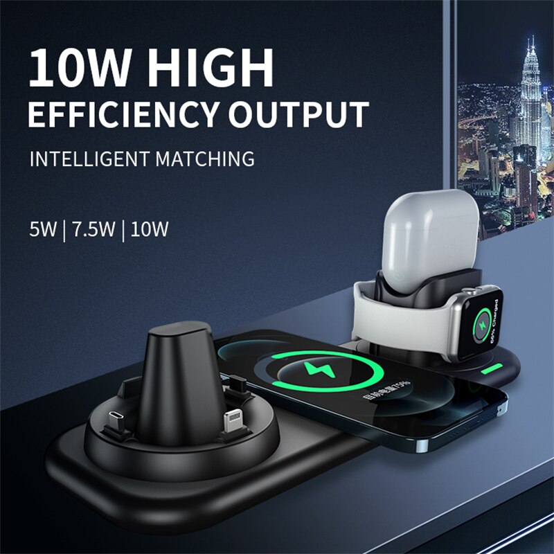 9 In 1 Schnelle Drahtlose Ladegerät Docking Station für IPhone 13 12 11 Pro Apple Uhr Airpods 3 2 1 USB Typ C Android Lade Dock