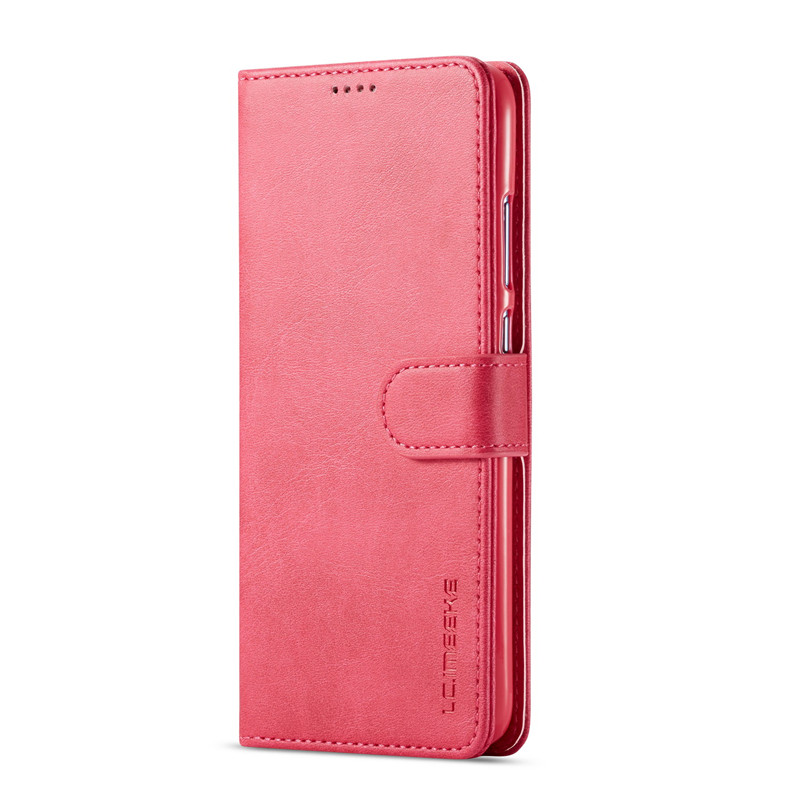 Coque portefeuille en cuir à rabat, étui de luxe pour Huawei Honor 9X: Rose Red