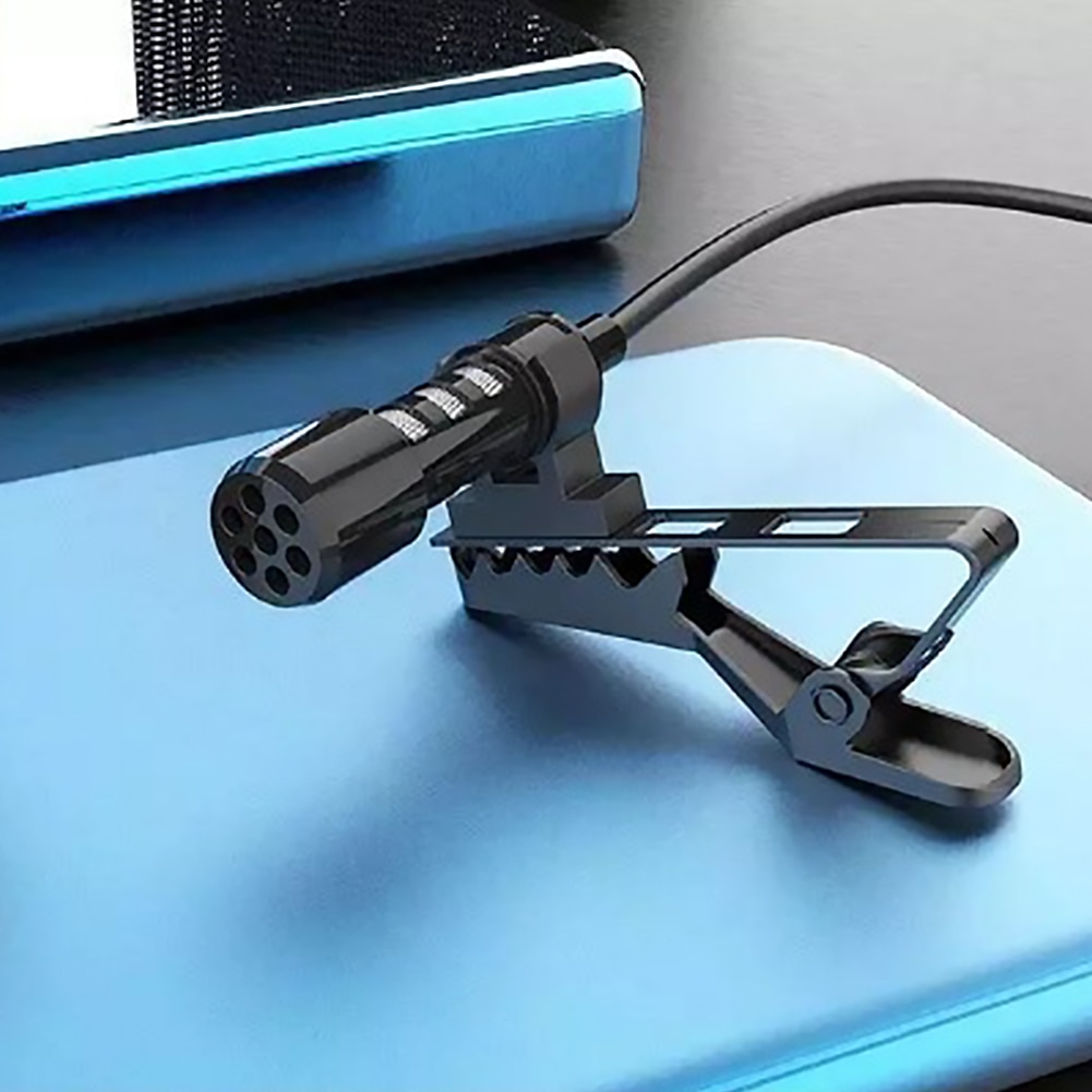 3.5mm Jack Lavalier Microphone TRRS to TRS Adapter Lapel Tie Clip-on Mic Set Microphones USB Rechargeable Meeting