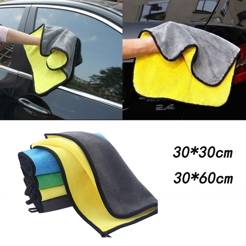 Høj tæthed bil håndklæde koral fleece dobbeltsidet bil håndklæde absorberende rengøringshåndklæde