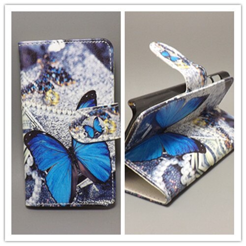 Butterfly Flower Flag Wallet Flip Stand Book Cover Case For LG K3 LTE K100DS K100 4G LTE: 3