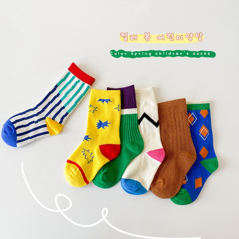 neue freundlicher Socken für Mädchen Jungen Besatzung Baumwolle Nette aufbringen Baby vier Jahreszeiten einstellen
