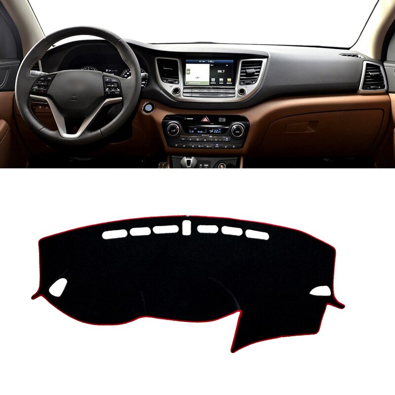 Para Hyundai Tucson , , , , , del tablero de instrumentos del coche cubierta evitar Luz de instrumento alfombra para tablero alfombras Accesorios: LHD 2015-2018 Red