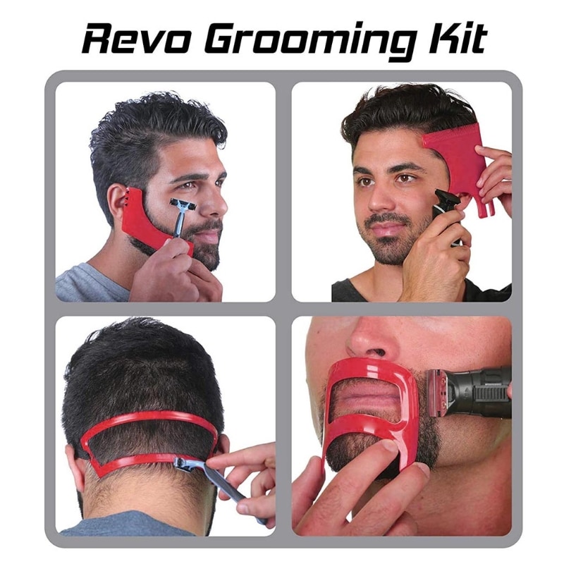 1 Set Men's Beard Combs Neck Hair Line Guide Shaping Styling Template Revo Grooming Kit Comb Trim Beards Salon Home Hair Salon