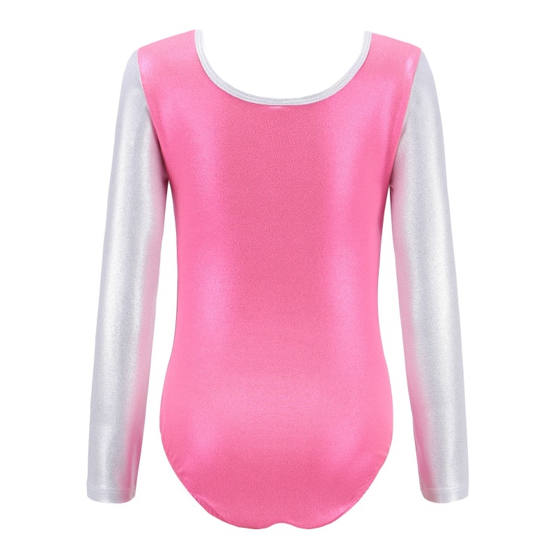 Long Sleeve Dance Leotards Striped Costumes Gymnastic Leotards Kids Gymnastics Dancesuit Girls Dance Ballet suits 5-12Y