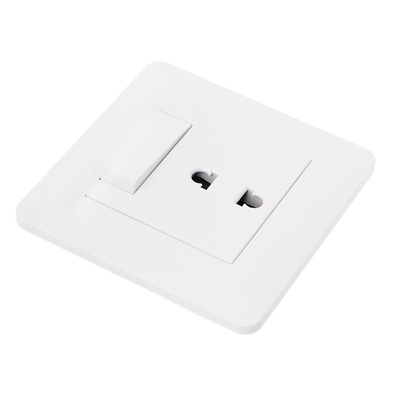 Wall Outlet 2 Hole Universal Power Socket With 1 Gang 2 Way Light Switch Porcelain White Wall Panel G8TB