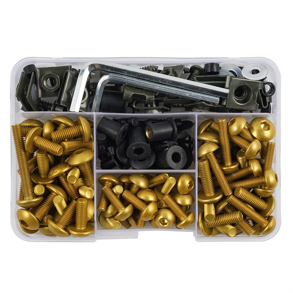 Parafusos de carenagem completa m5 m6, parafuso para suzuki sv650 sv1000 v-strom 650 1000 baneditor 400 600 gsf400 gsf1200 gs500: Gold