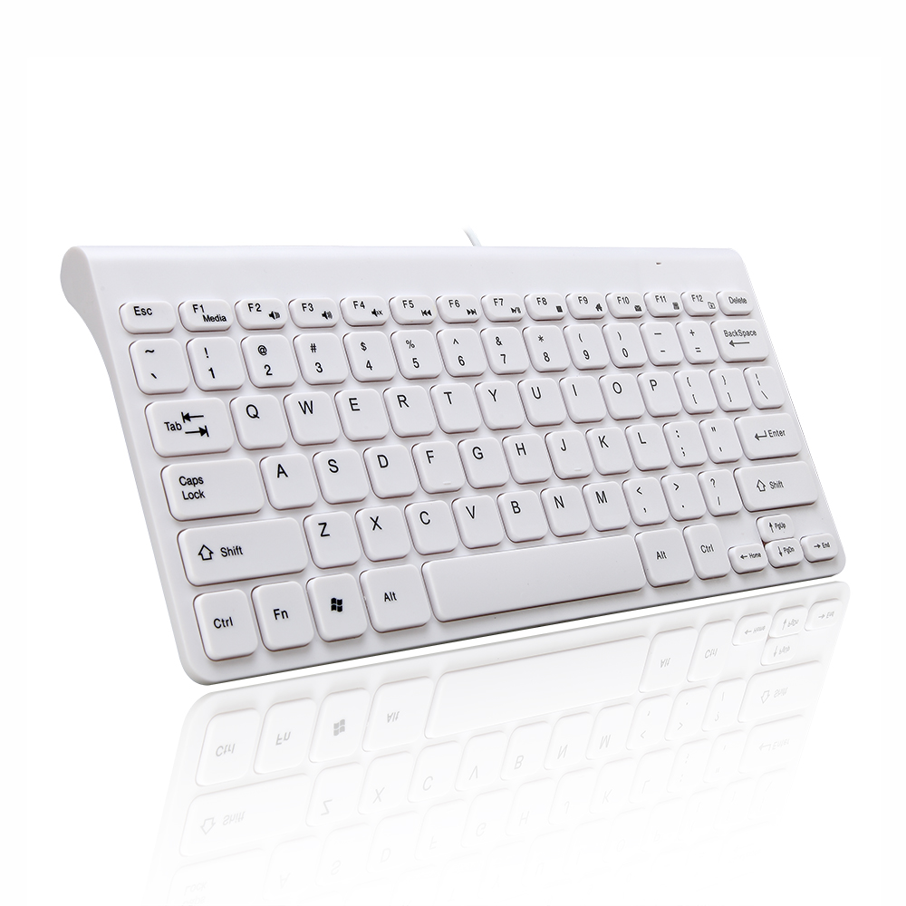Mini Keypad Slim Wired Keyboard USB 78 Keys Small Computer Keyboard For Notebook PC Desktop Home Office Outdoor Working Keyboard: white