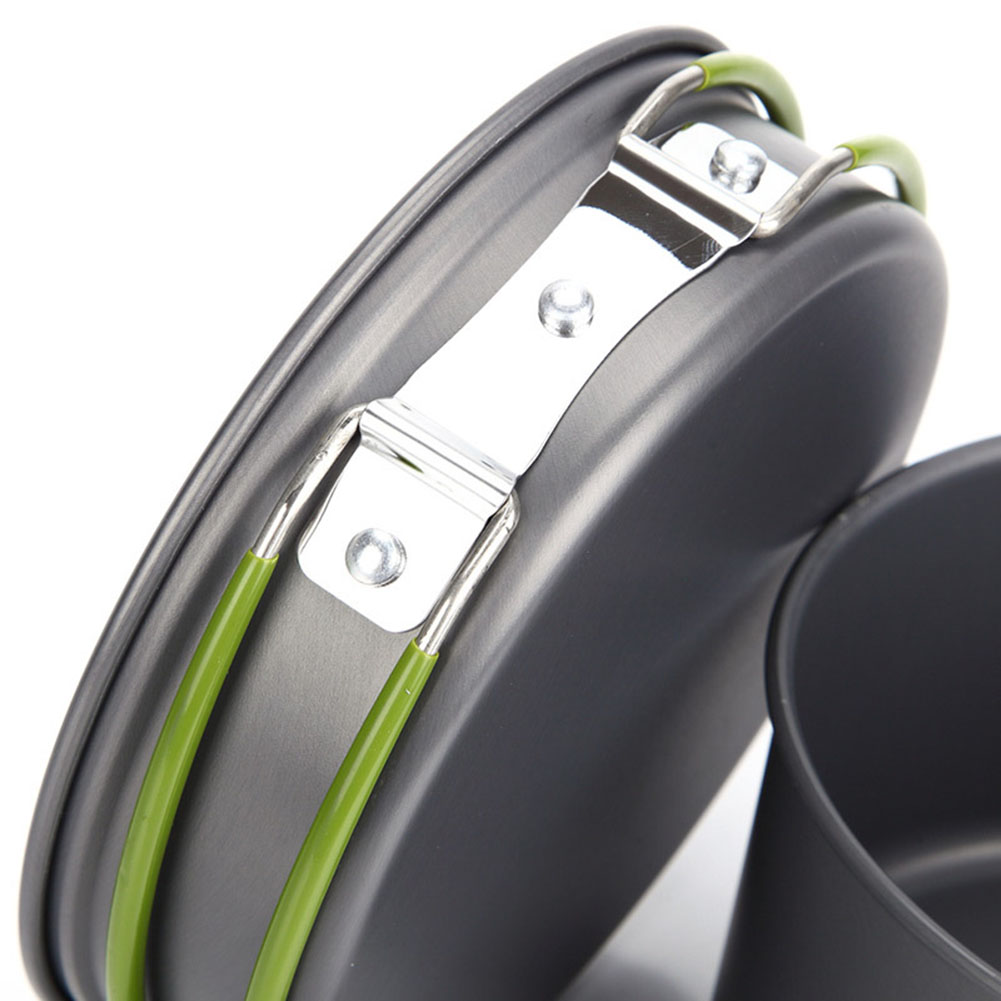 Compacte kookset voor buiten Campingkooktoestellen Antiaanbaklaag Campingkit Slijtvaste aluminium compacte netzak