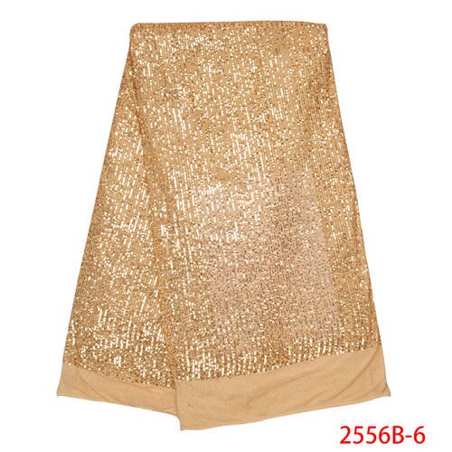 Nyeste afrikanske blonde stoffransk netto blonder stof nigeriansk guld tyl mesh med pailletter til kvinder  ks2556b: Billede 7